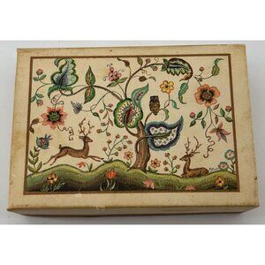 Vintage Notelets Box With Whimsical Artwork on Top BOX ONLY
